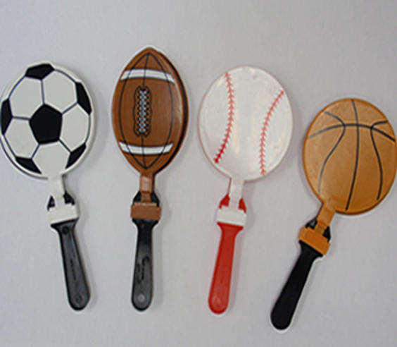 Soccer Ball Clapper (646A), Rugby Clapper (647),Baseball Clapper