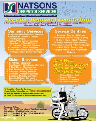 Natsons Despatch Services Sdn Bhd Courier Service In Malaysia