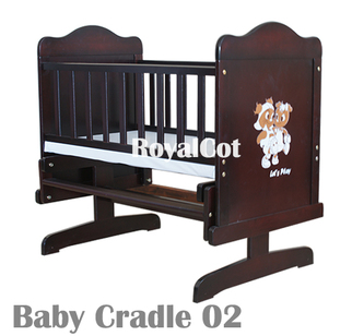 Baby Cradle 02 Mahogany