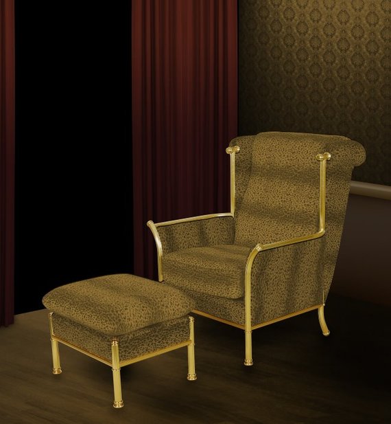 Wing Chair and Foot Stool