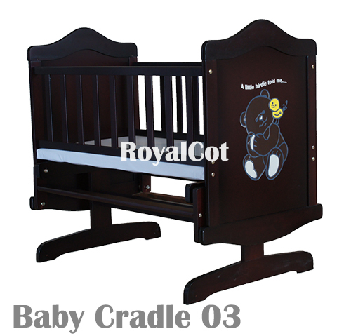 Baby Cradle 03 Mahogany