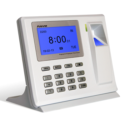MODEL: ANVIZ D200  Desktop series D200 is a basic time and attendance system from Anviz, designed for small and medium companies. D200 has the slimmest design among similar products. D200 doesn’t require any installation. Just put it on the table and that