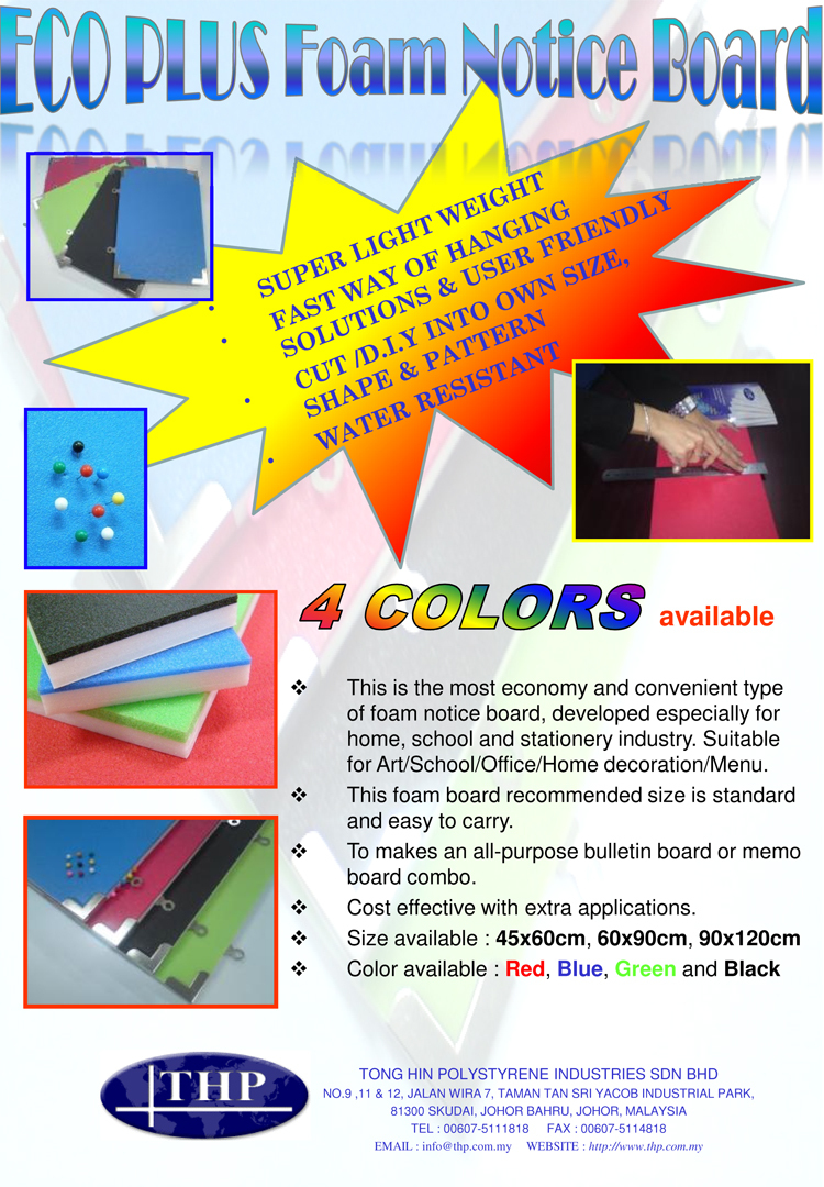 THP®ECO PLUS Foam Notice Board