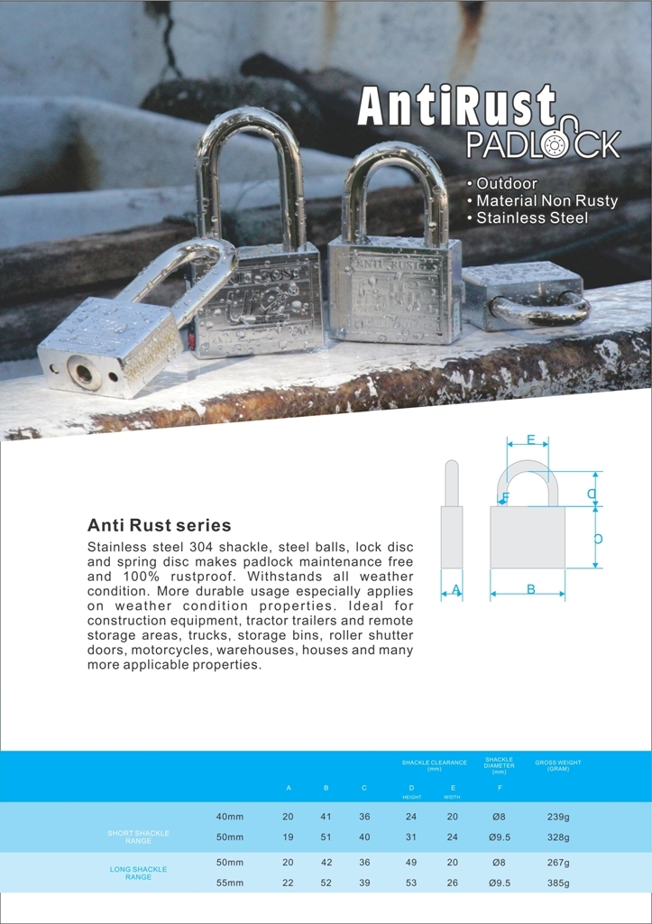 Anti Rust series padlock