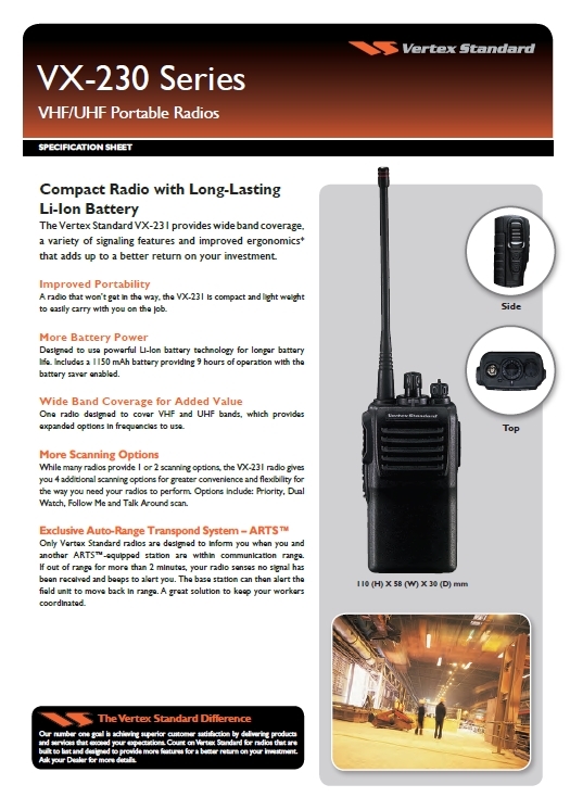 VHF/UHF Portable Radios