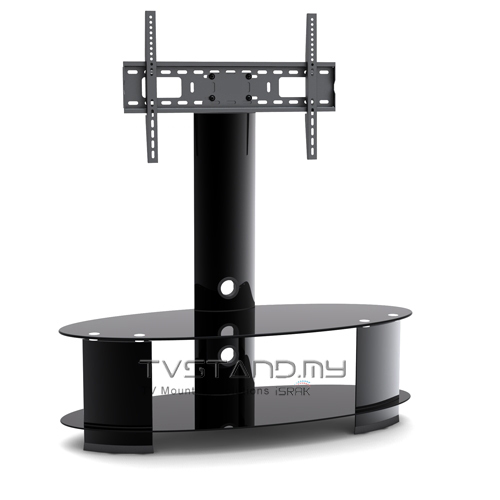 Portable Elegant TV Stand Glass Style ( For 32"-55" ) : TS203-BLK