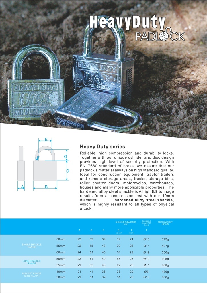 UfO Heavy Duty padlock with patent 工业型系列挂锁