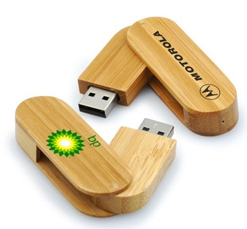 Swivel Wooden USB Round