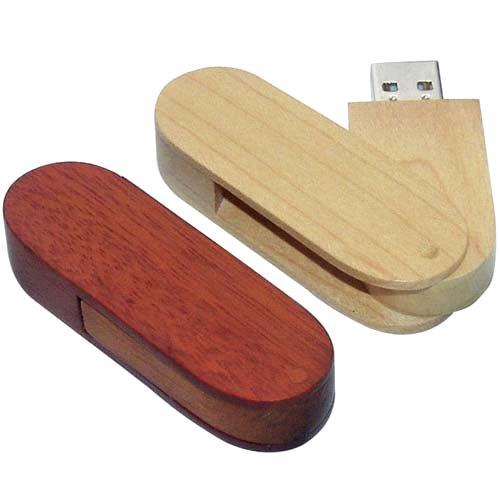 Swivel Wooden USB Round