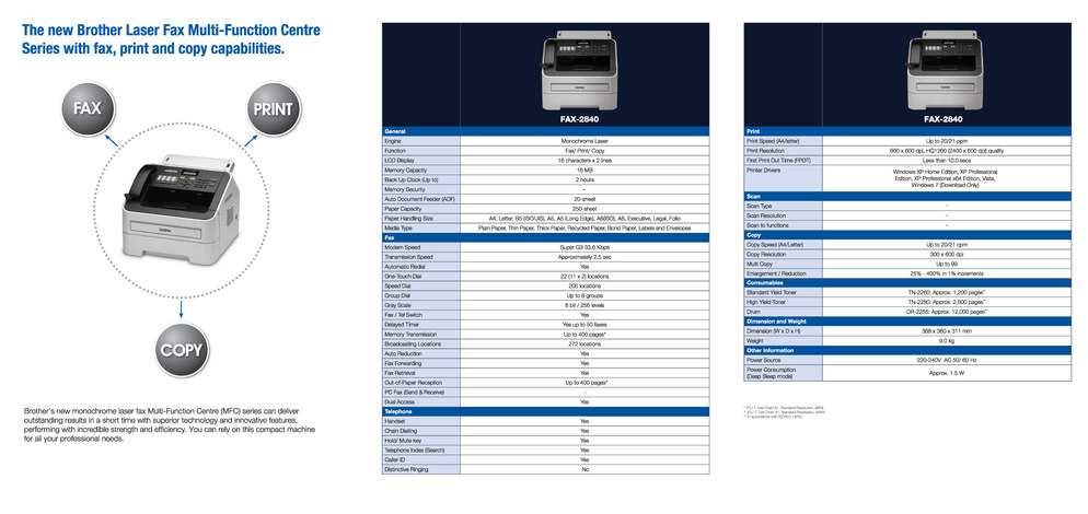 Monochrome Laser FAX-2840