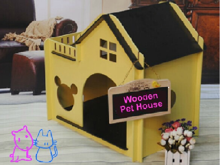 Wooden Pet House With Balcony