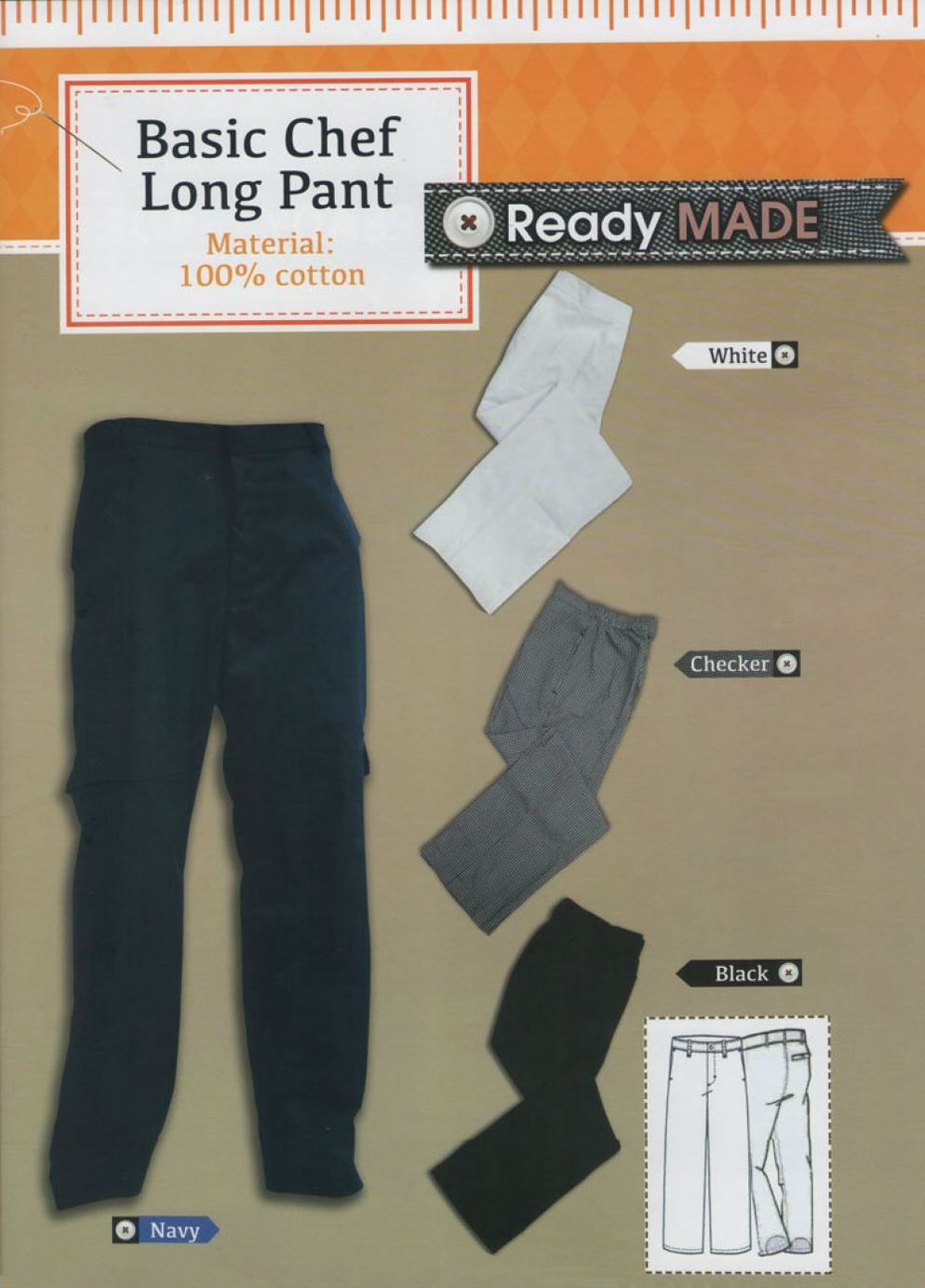 Ready Made Basic Chef Long Pant