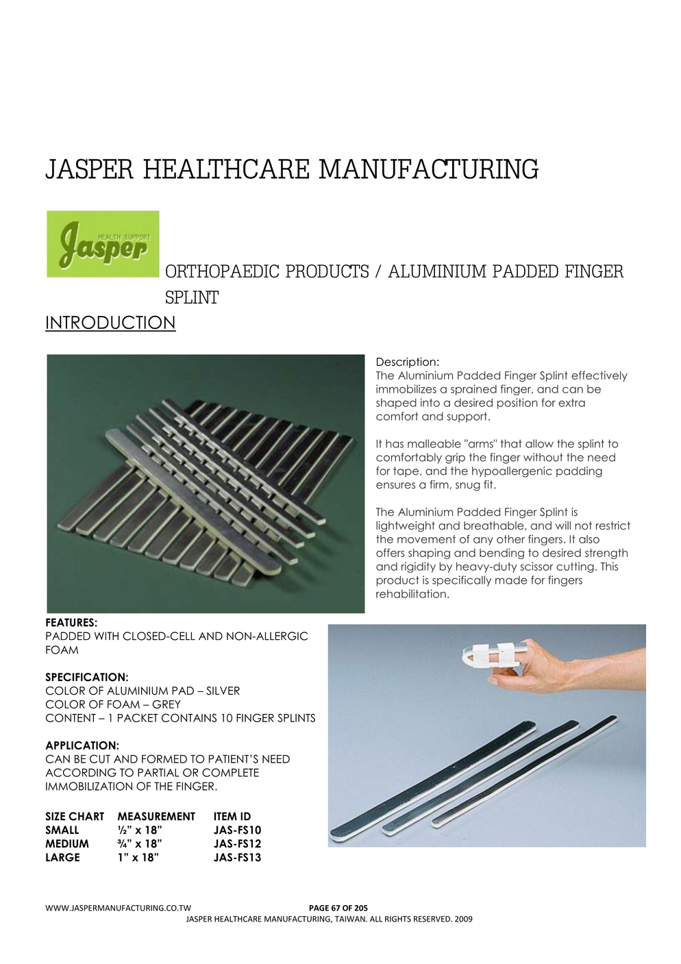 Zimmer Splints - Foam Padded Finger Splints