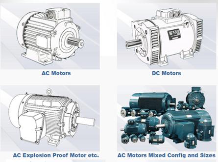 AC, DC, Weather Proof, Explosion Proof etc. Electric motor.