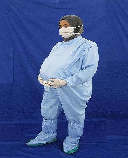 Cleanroom Lintfree Antistatic Maternity jumpsuit W/O Hod