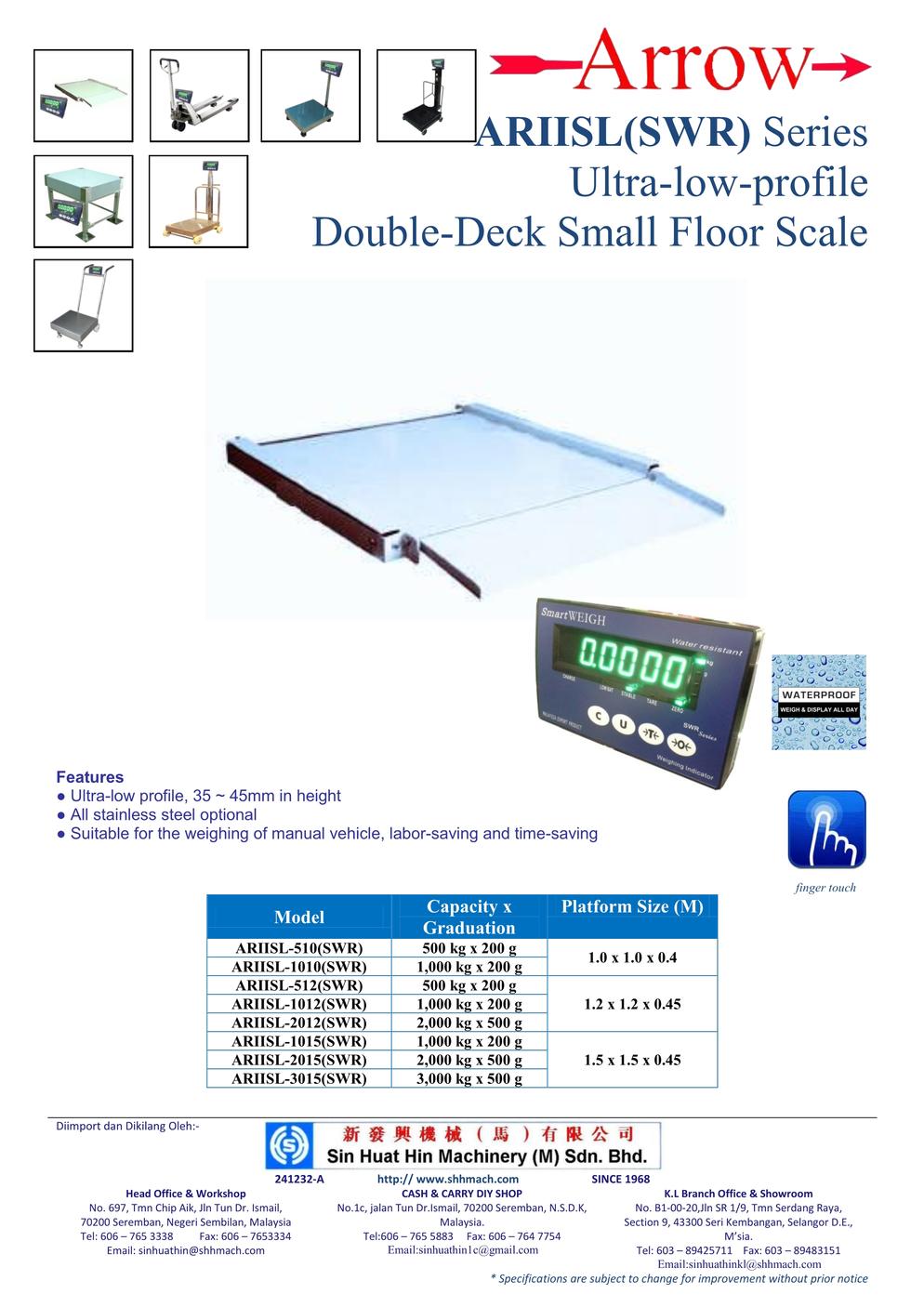 Ultra-low-profile Double-Deck Small Floor Scale