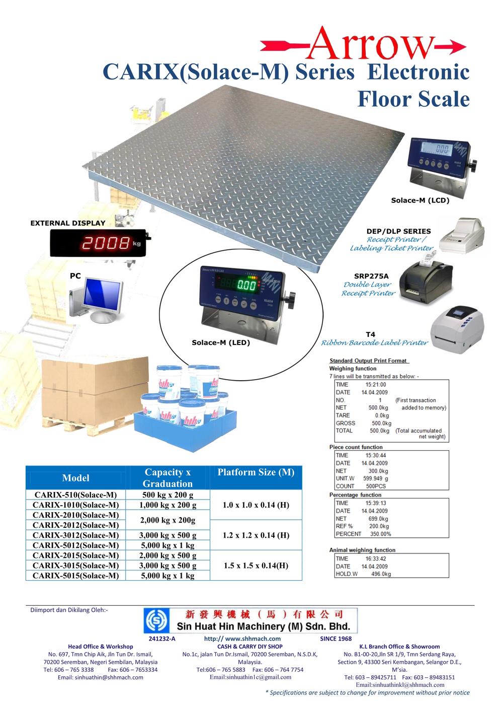 CARIX(Solace-M) Series Electronic Floor Scale