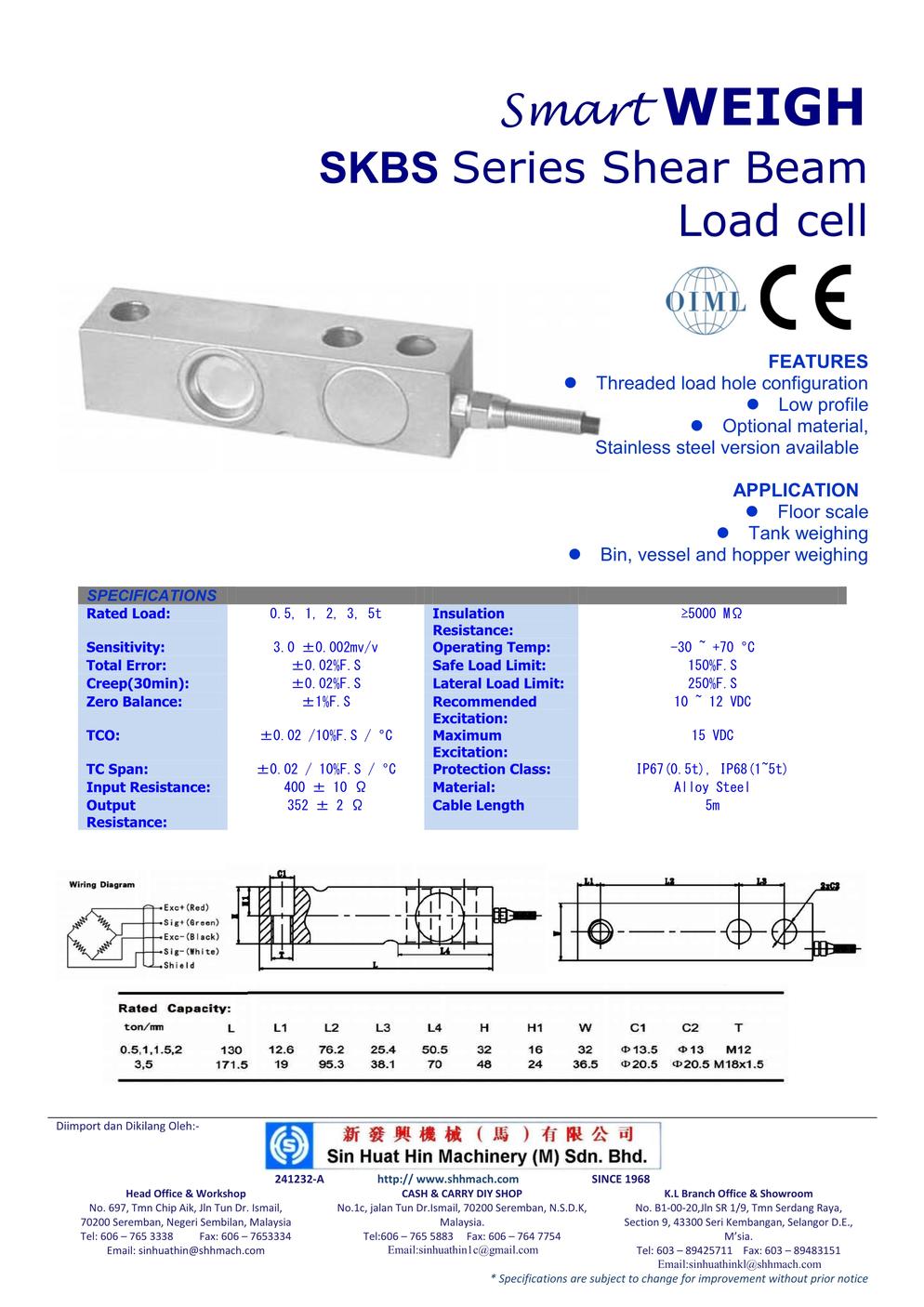 Shear Beam Load cell