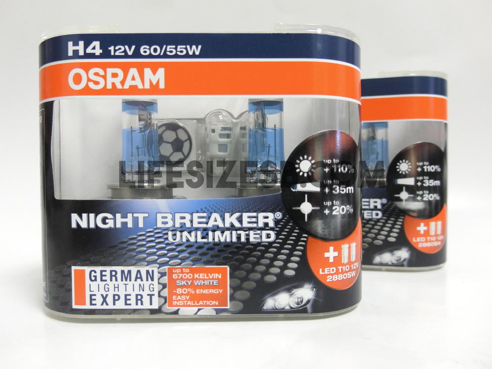 Osram H4 Night Breaker Unlimited Light Bulb ( With LED T10 6700K )