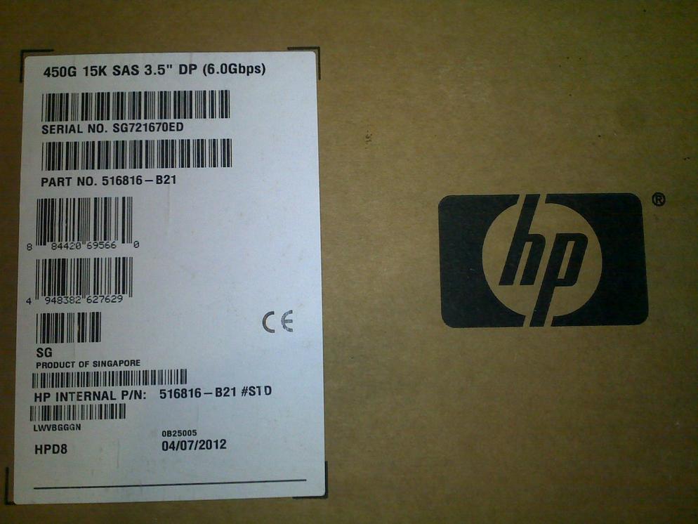 516816-B21 HP 450GB 6G 15K 3.5 DP SAS HDD