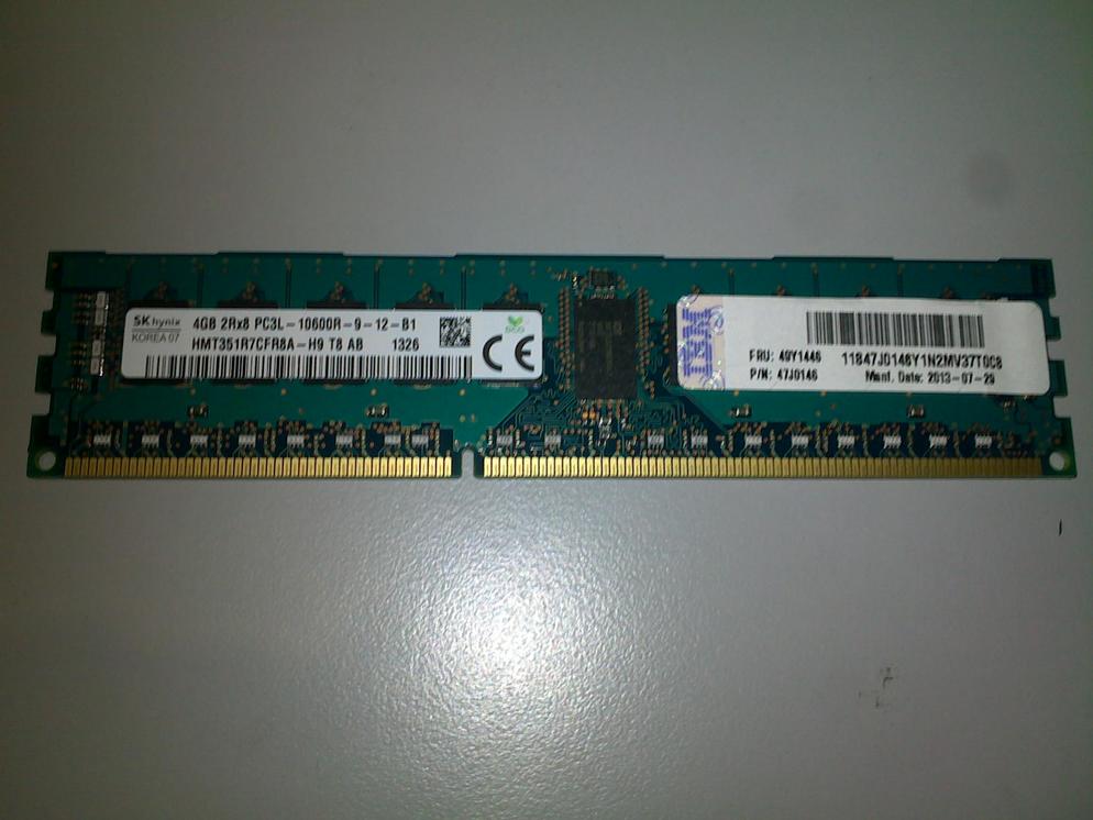 49Y1407 IBM 4GB (1x4GB, 2Rx8, 1.35V) PC3L-10600 CL9 ECC DDR3 1333MHz LP RDIMM