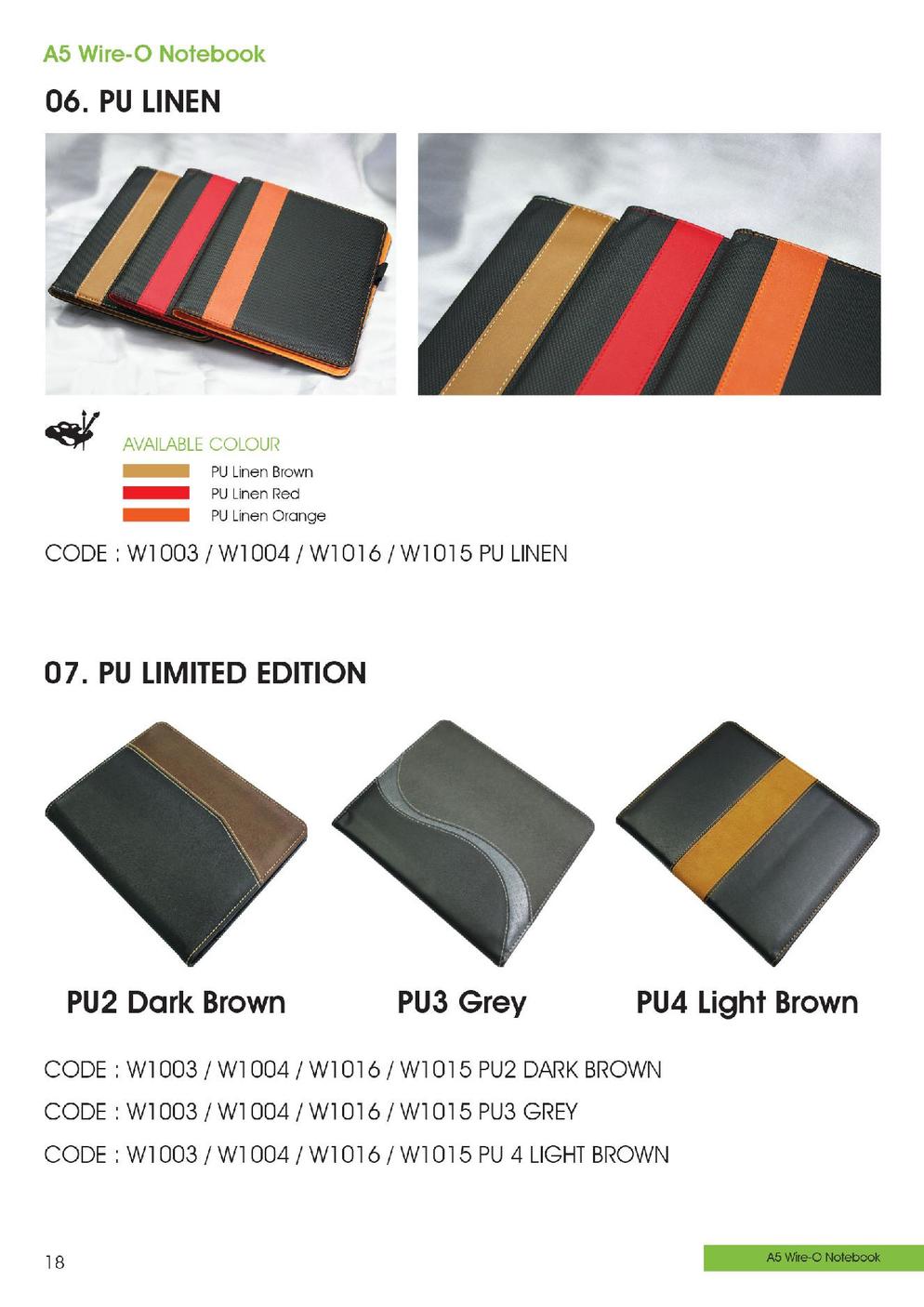 A5 WIRE-O NOTEBOOK - PU LINEN & PU LIMITED EDITION