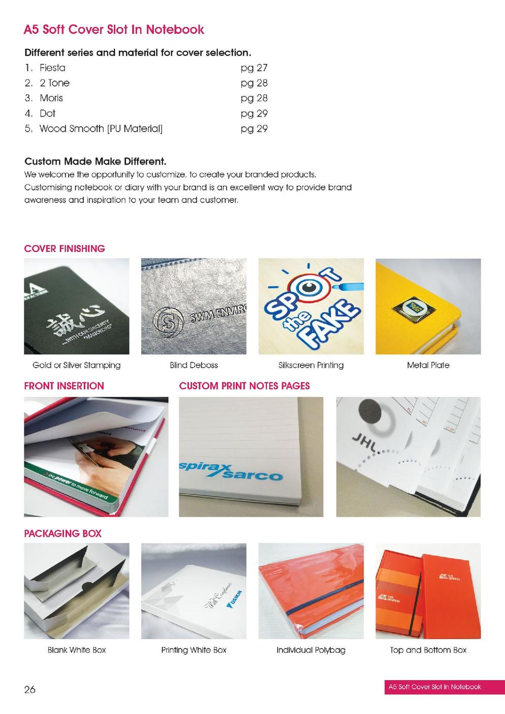 A5 SOFT COVER SLOT IN NOTEBOOK FINISHING