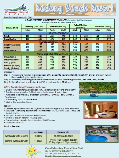 3Days 2Nights Redang Beach Resort