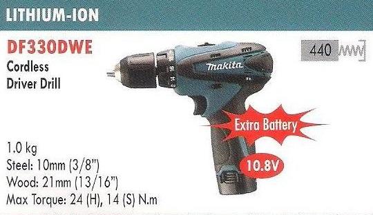 Cordless Driver Drill, DF330DWE