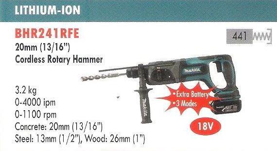 Cordless Rotary Hammer, BHR241RFE
