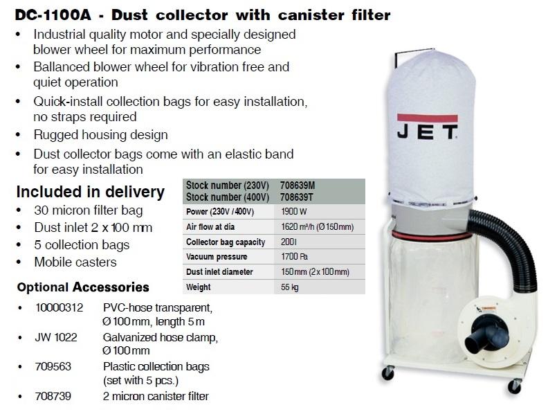 DC-1100A, Dust Collector with Canister Filter