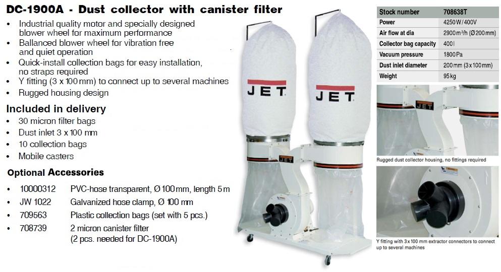 DC-1900A, Dust Collector with Canister Filter
