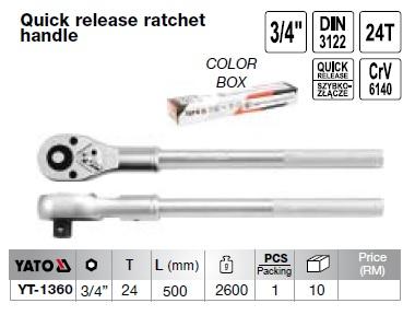 YT-1360, Quick Release Retchet Handle