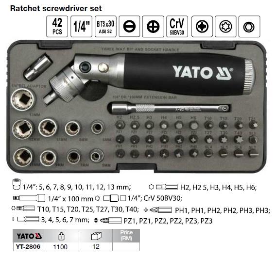 YT-2806, Ratchet Screwdriver Set