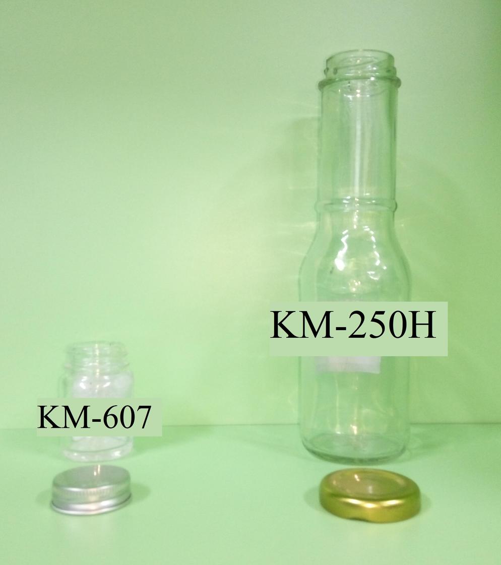 KM glass bottle