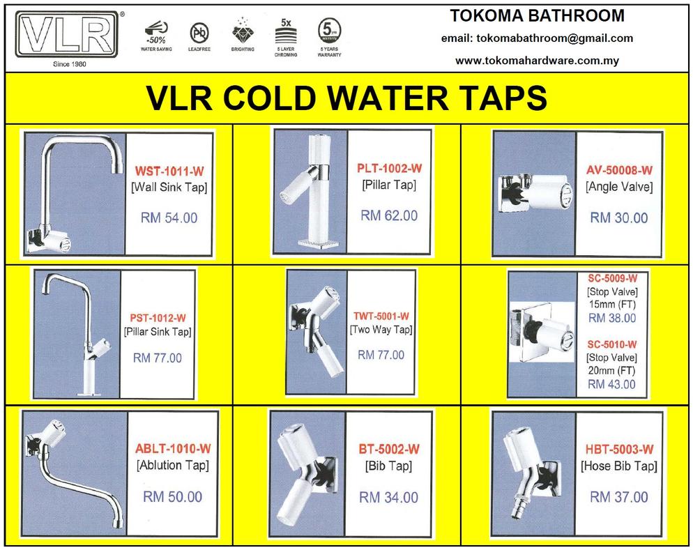 VLR WATER COLD TAPS