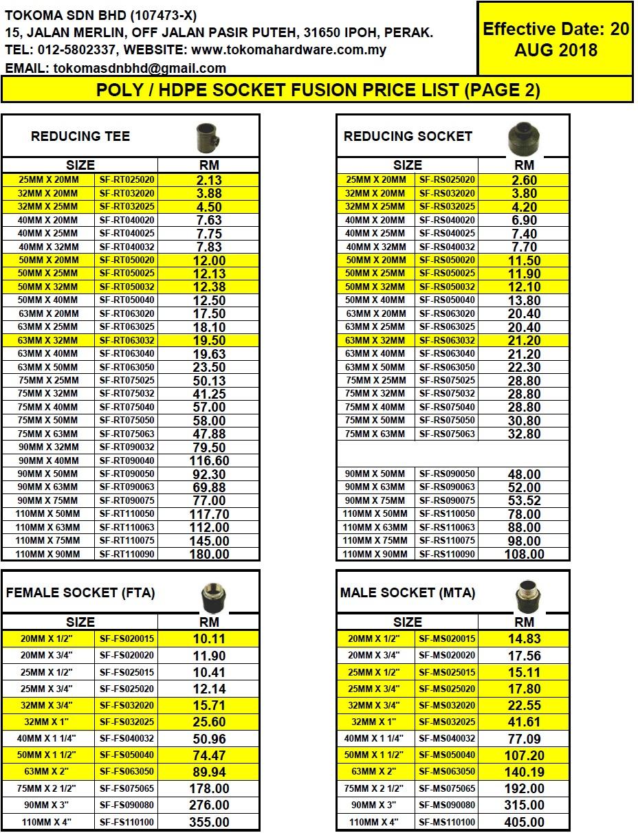 HDPE SOCKET FUSION PIPE & FITTINGS (POLY & PE)