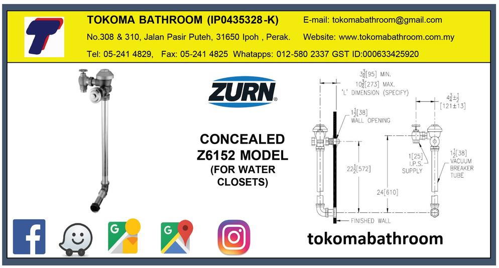 ZURN CONCEALED FLUSH VALVE