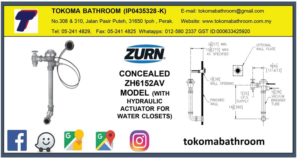 ZURN CONCEALED FLUSH VALVE