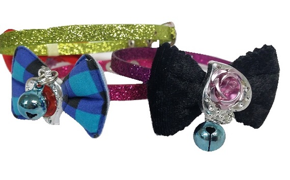 Pet Collar With Bell Rose & Bow
