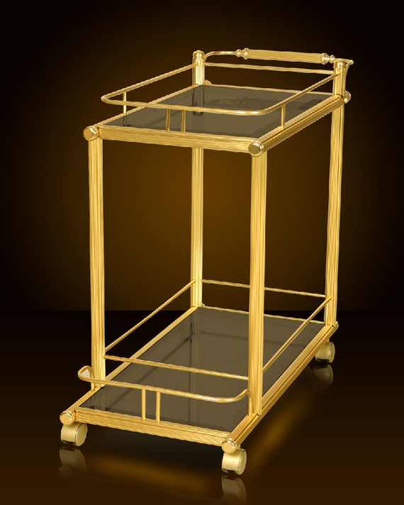 Royal Golden Aluminium Frame Luxury Classic Design European Style Elegant Dining Room Trolley Malaysia