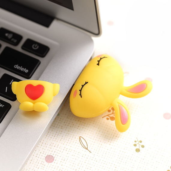 Soft Rubberised USB - Rabbit