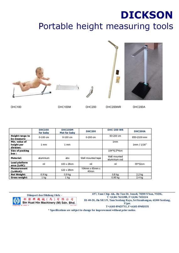 DHC portable height measuring tools