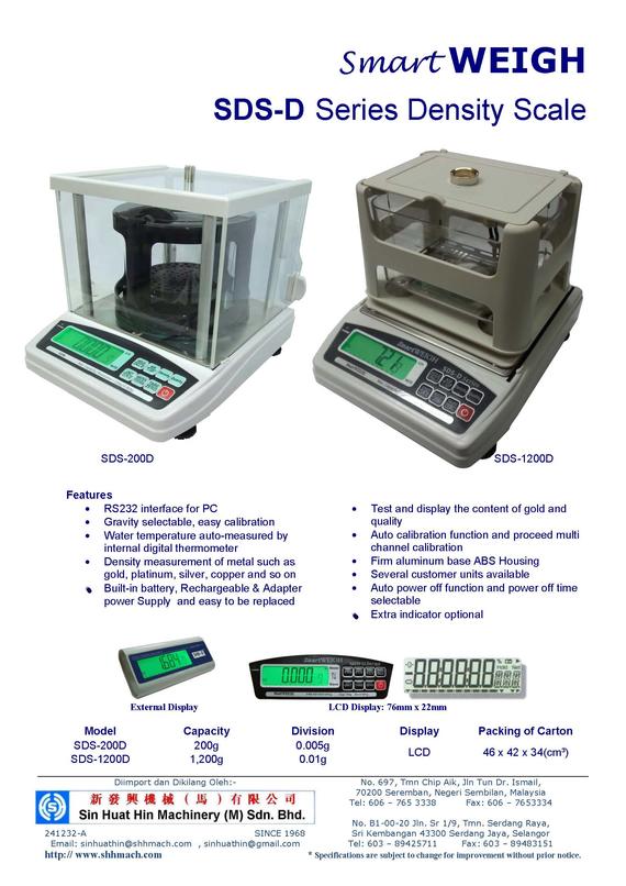 SmartWEIGH SDS-D Series Density Scale