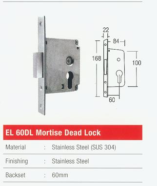 EL 60DL Mortise Dead Lock