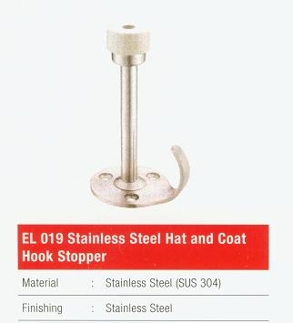 EL 019 Stainless Steel Hat and Coat Hook Stopper