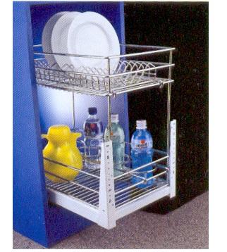 BBP W09.300.SS - 2-Tier Pull Out Unit with Dish Rack