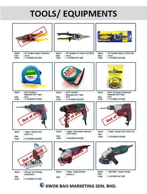 Tools/ Equipment