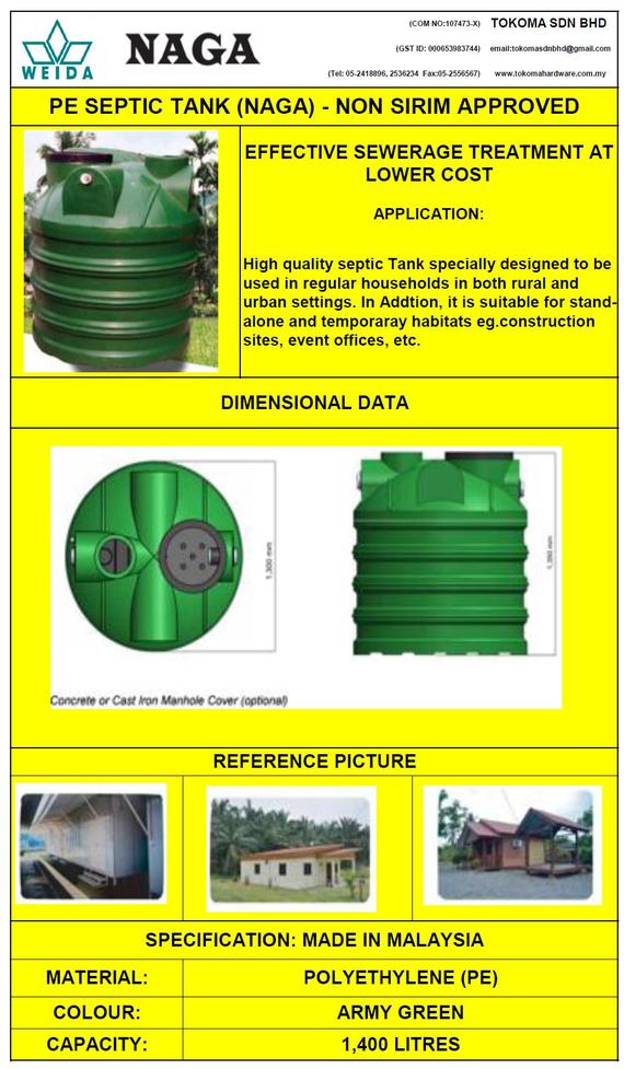 WEIDA NAGA SEPTIC TANK