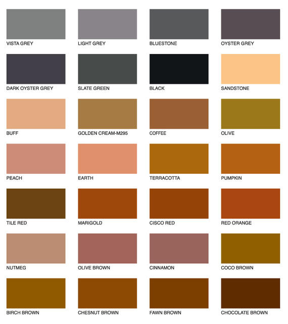 Masterpav M300 Colour Hardener Colour Guide